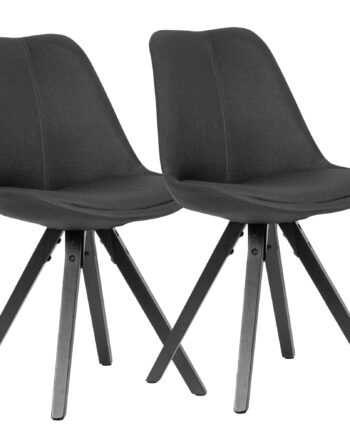 Sæt Med     Spisebordsstole   Antracit Grå Med Sorte Ben Stol  Skandinavisk Look