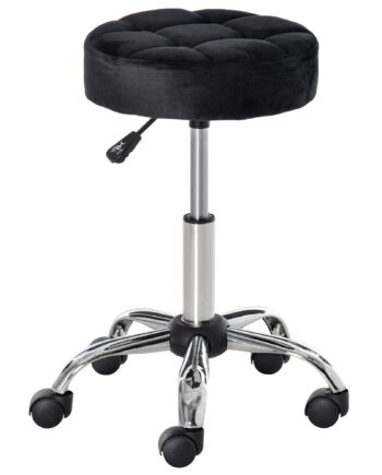 Salonskammel  Højdejusterbar  Fløjlsbetræk  35   49-61 Cm  Sort