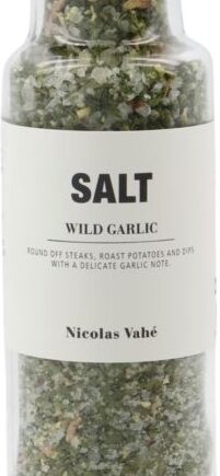 Saltblanding Med Keramisk Kværn   Nicolas Vahé Salt Wild Garlic Urtesalt   Elegant Glas