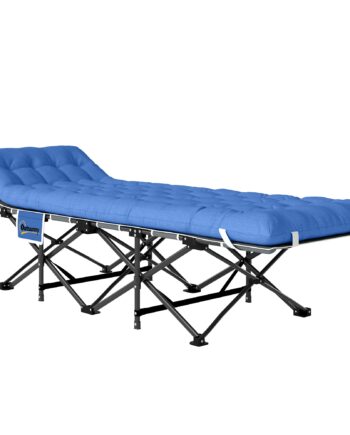 Sammenklappelig Feltseng Med Madras  Pude  Sidelomme  190   65   37 Cm  Op Til 150 Kg  Mørkeblå