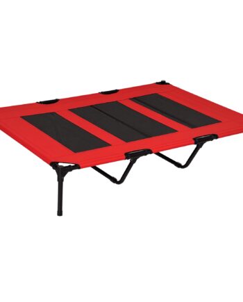 Sammenklappelig Højdejusterbar Hundeseng Til Udendørs Brug  122 Cm   92 Cm   23 Cm  Rød   Sort