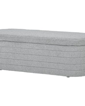 Sengebænk  Opbevaringsplads  Teddy Fleece  116x41x40 5cm  Lysegrå