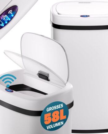 Sensorbeholder Rustfrit Stål Hvid Creme 58l