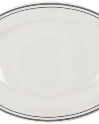 Serveringsfad Nicolas Vahé Bistro  Ovalt 29     40 Cm  Porcelæn Med Grå Striber