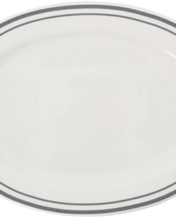 Serveringsfad Nicolas Vahé Bistro Porcelæn Med Grå Striber 22x29 Cm