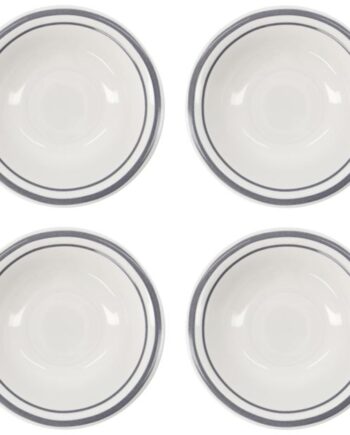 Serveringsskål Nicolas Vahé Bistro ø12 Cm Grå Porcelæn Med Elegante Striber