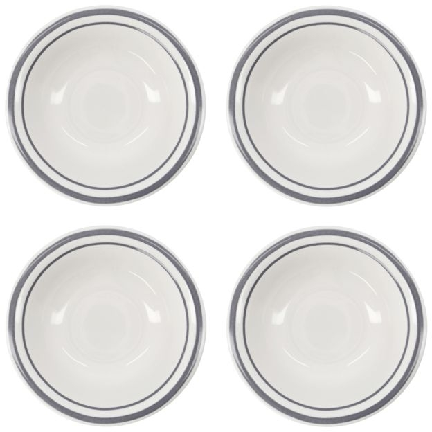 Serveringsskål Nicolas Vahé Bistro ø12 Cm Grå Porcelæn Med Elegante Striber