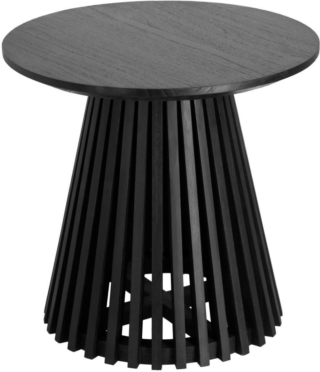 Sidebord   Småbord Kave Home Jeanette   Massivt Mindi Træ Sort ø50 Cm