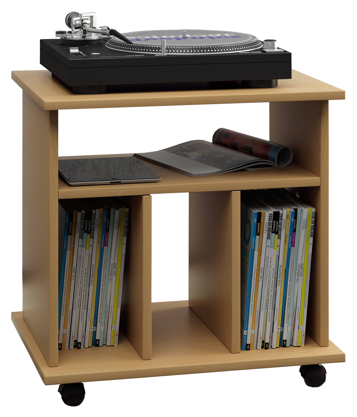 Sidebord Til Opbevaring Af Vinyler  59   60   45 Cm  Naturfarvet