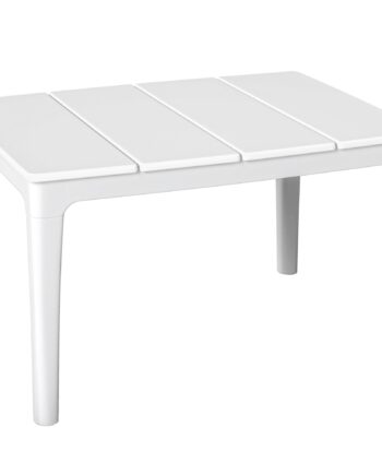 Sidebord 70   53 Cm  Vejrbestandigt  Rektangulært Havebord   Plastik  Balkonbord  35 Kg Lasteevne  Cremehvid
