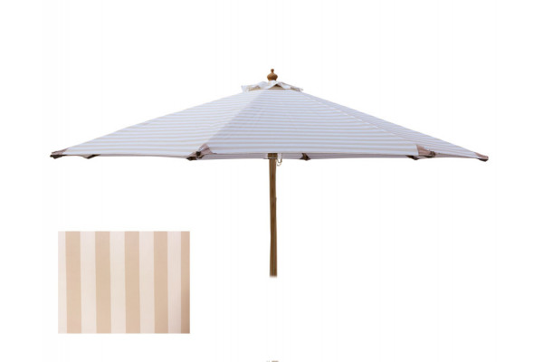 Signe Parasol     Meter  -delt Hvid Beige Stribet