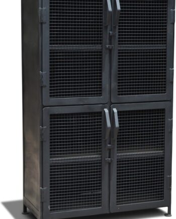 Skab Obuzi Factoria Industrial   Sort Jern Opbevaringsskab H140xb85xd40 Cm