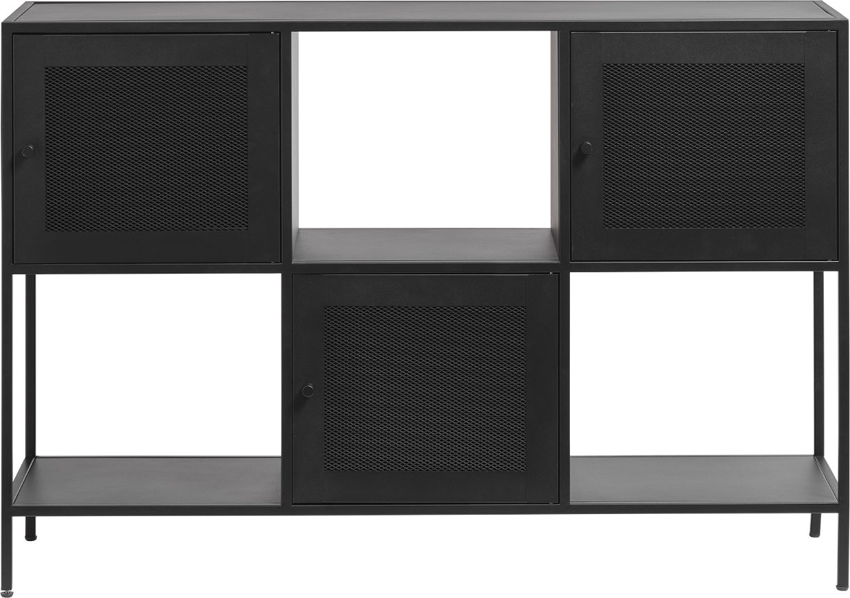 Skænk Buffet Nordique Design Malibu Sort Metal    Døre   B120xh81xd35 Cm  Industrielt Design