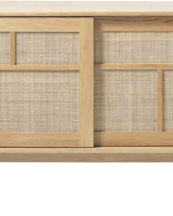 Skænk Nordique Design Barrali   Egetræ Med Rattanindlæg Natur 180ã 45ã 80 Cm
