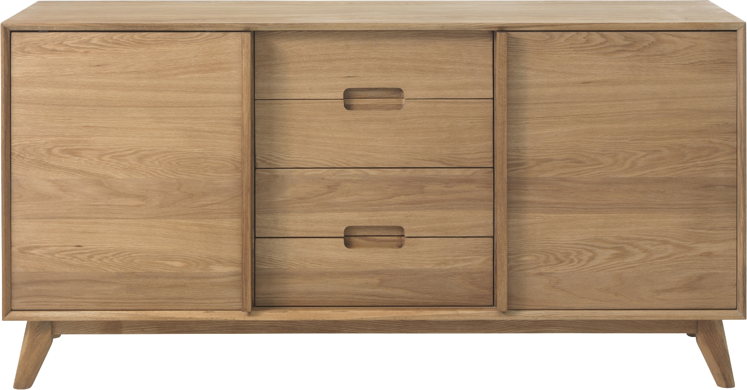 Skænk Nordique Design Rho   Egetræsfinér Med Lakoverflade  Natur 160x45x80 Cm