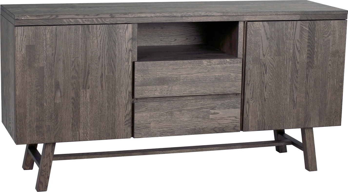 Skænk Rowico Brooklyn   Sideboard   Massivt Egetræ  Mørkebrun Lak  H80ã B160ã D45 Cm