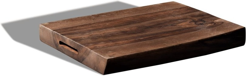 Skærebræt Obuzi Steel The Beast Massivt Rosentræ Med Naturkant 35x25x4 Cm Serveringsbræt