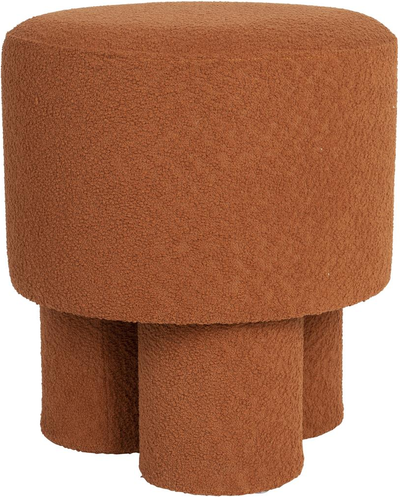 Skammel Stofpuf Marcos Fra Studio White   Rødbrun Polyester ø40ã H44 Cm