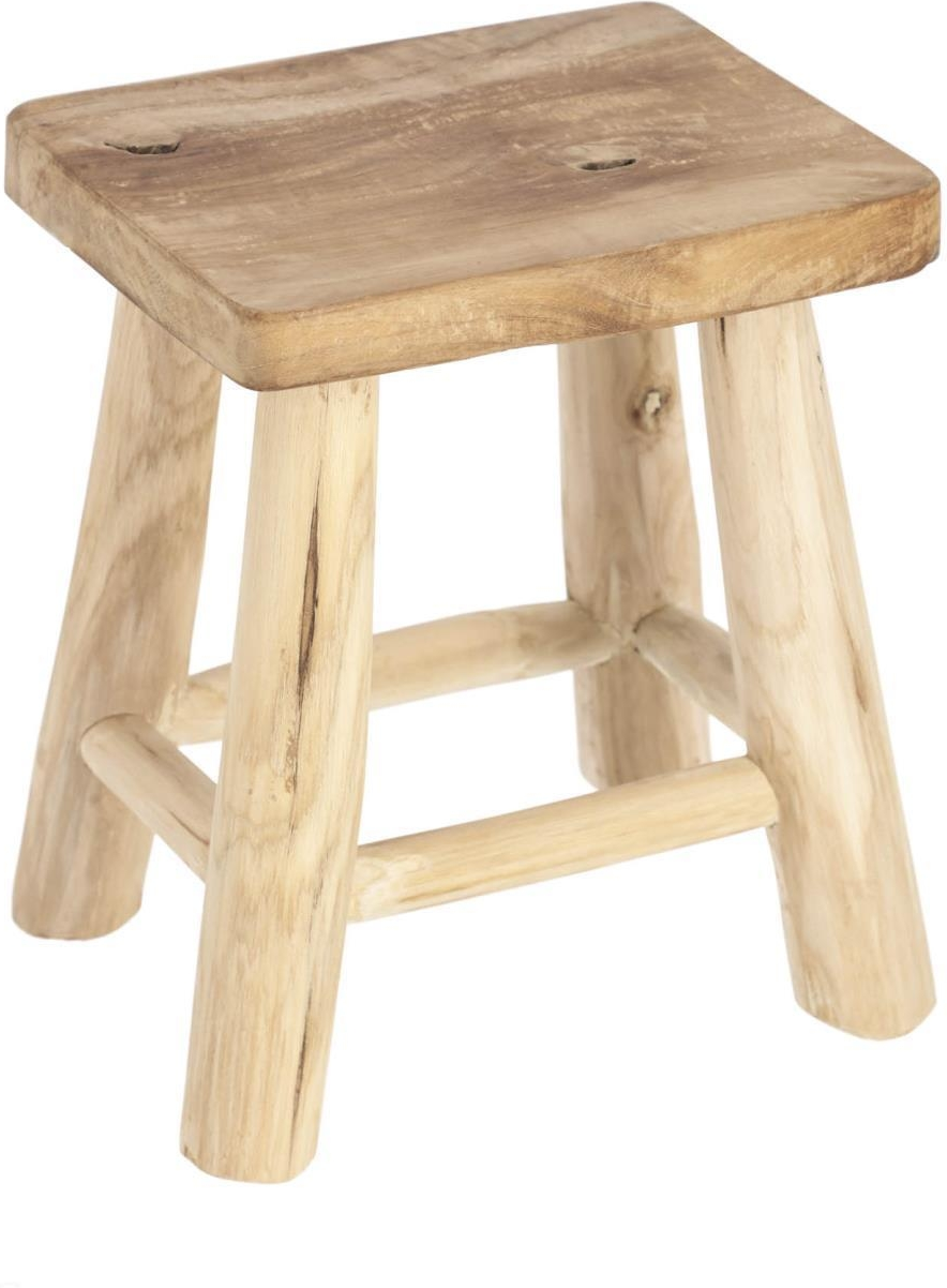Skammel Taburet Kave Home Yumbi Massiv Teak Natur H30ã B20ã L25 Cm