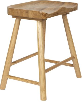 Skammel Taburet Studio White Vander Massivt Egetræ Mørk Sand H46ã B43ã L33 Cm