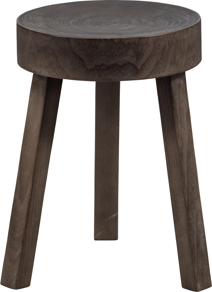 Skammel Taburet Woood Exclusive Sef  Paulownia Træ Mørkebrun  ø32   H45 Cm