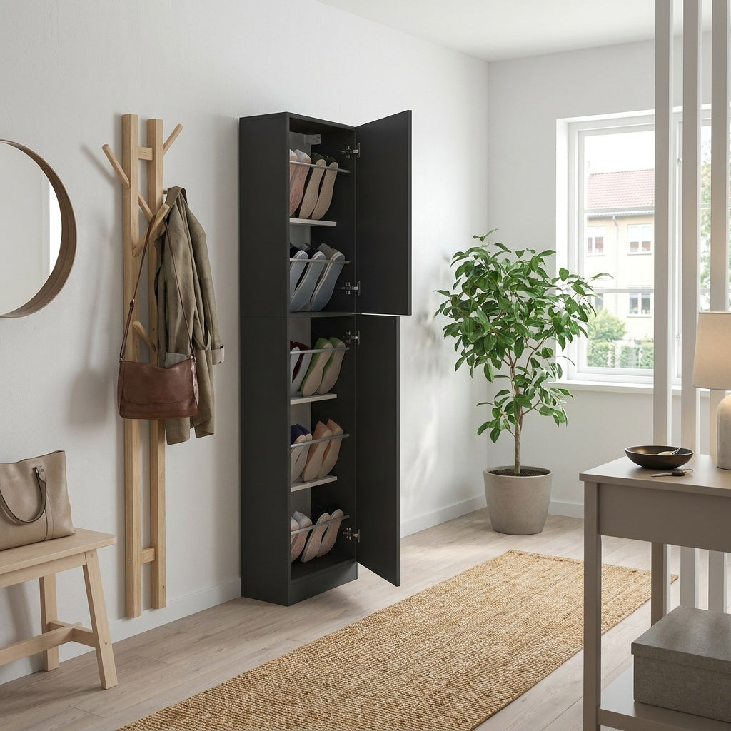 Skoskab   Antracit  180 Cm  10 Par