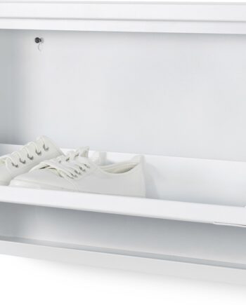 Skoskab Spinder Design Billy   Vægmonteret Skoreol Med Skuffe Hvid Pulverlakeret Stål H37 5ã B75ã D12   Cm Magnetisk Soft-close