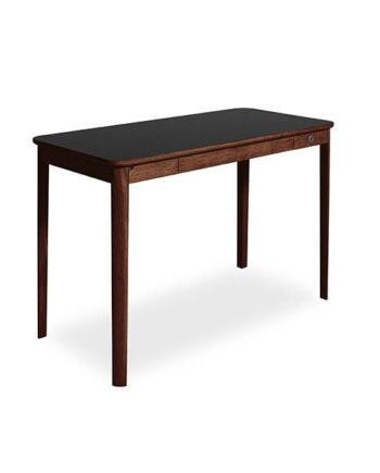 Skovby Sm131 Skrivebord 55   115 Cm  Naturolieret Valnød    Sort Nano-laminat Bordplade  : Erling Christensen Møbler