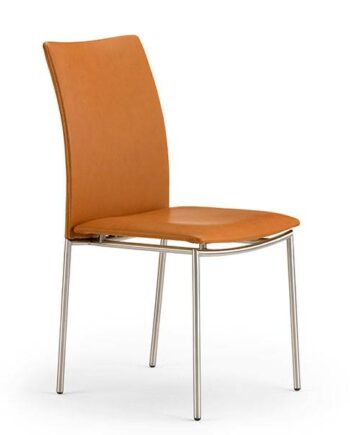 Skovby Sm58 Spisebordsstol Stålstel Cc Cognac Læder  : Erling Christensen Møbler