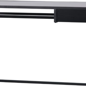 Skrivebord Woood Teun 110x50x76 Cm Mat Sort Metal Med Integreret Skuffe