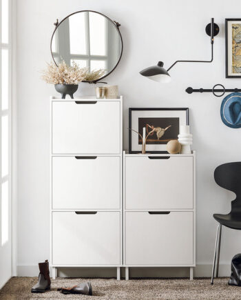 Slankt Skoskab   Minimalistisk Stil  19x91x50 Cm  Hvid