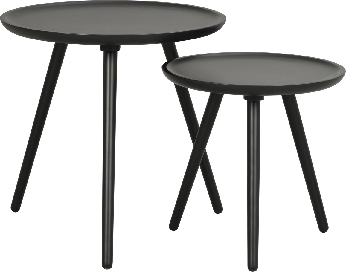 Småbord Sidebord Rowico Daisy ø50 Cm Sort   Lakeret Mdf Og Massivt Gummitræ