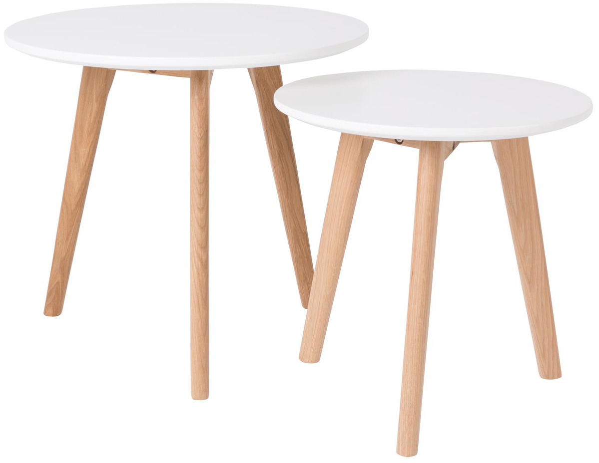 Småborde Sæt   Studio White Bodine Offwhite Mdf Træ ø50   H45 Cm
