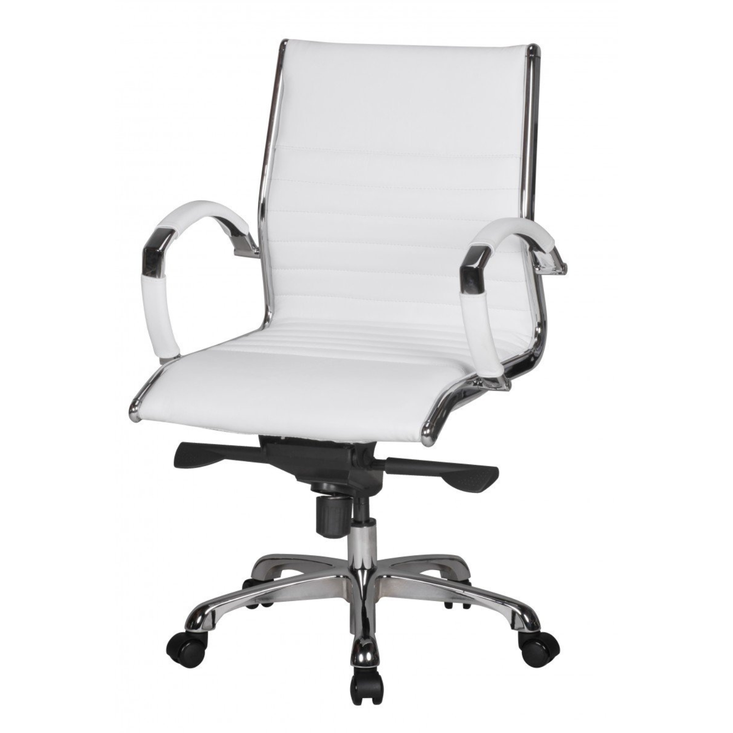 Smuk Designer Kontorstol   ægte Læder  Ergonomisk  Blød  Hvid
