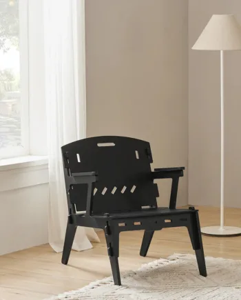 Smuk Stol   Enkelt  Moderne Udtryk  55x72x70 Cm  Sort