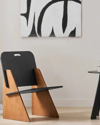 Smuk Stol   Japandi-look  53x56x78 Cm  Træ  Sort Og Brun