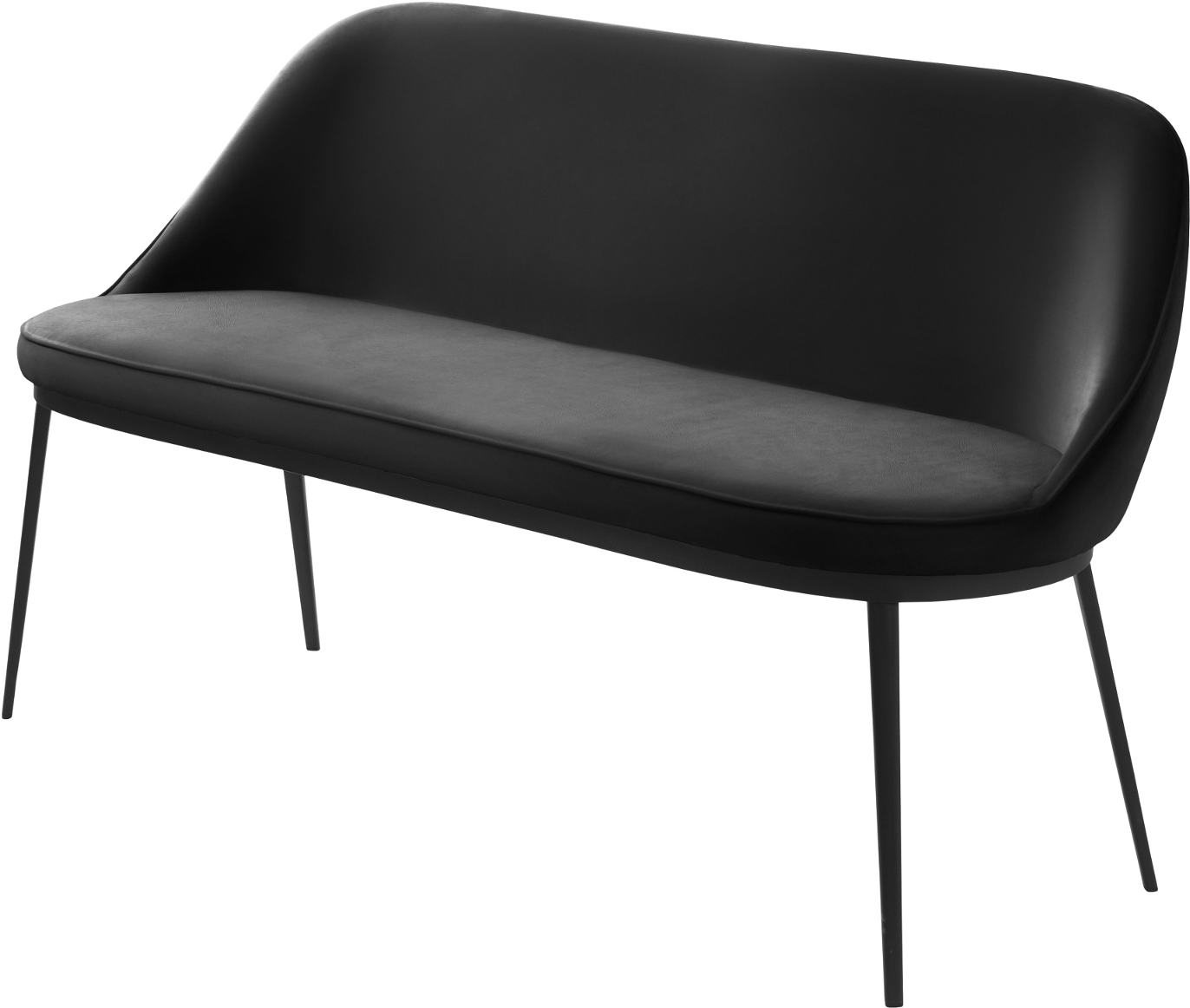 Sofabænk Nordique Design Gain Sort Kunstlæder H83ã B46ã L144 Cm