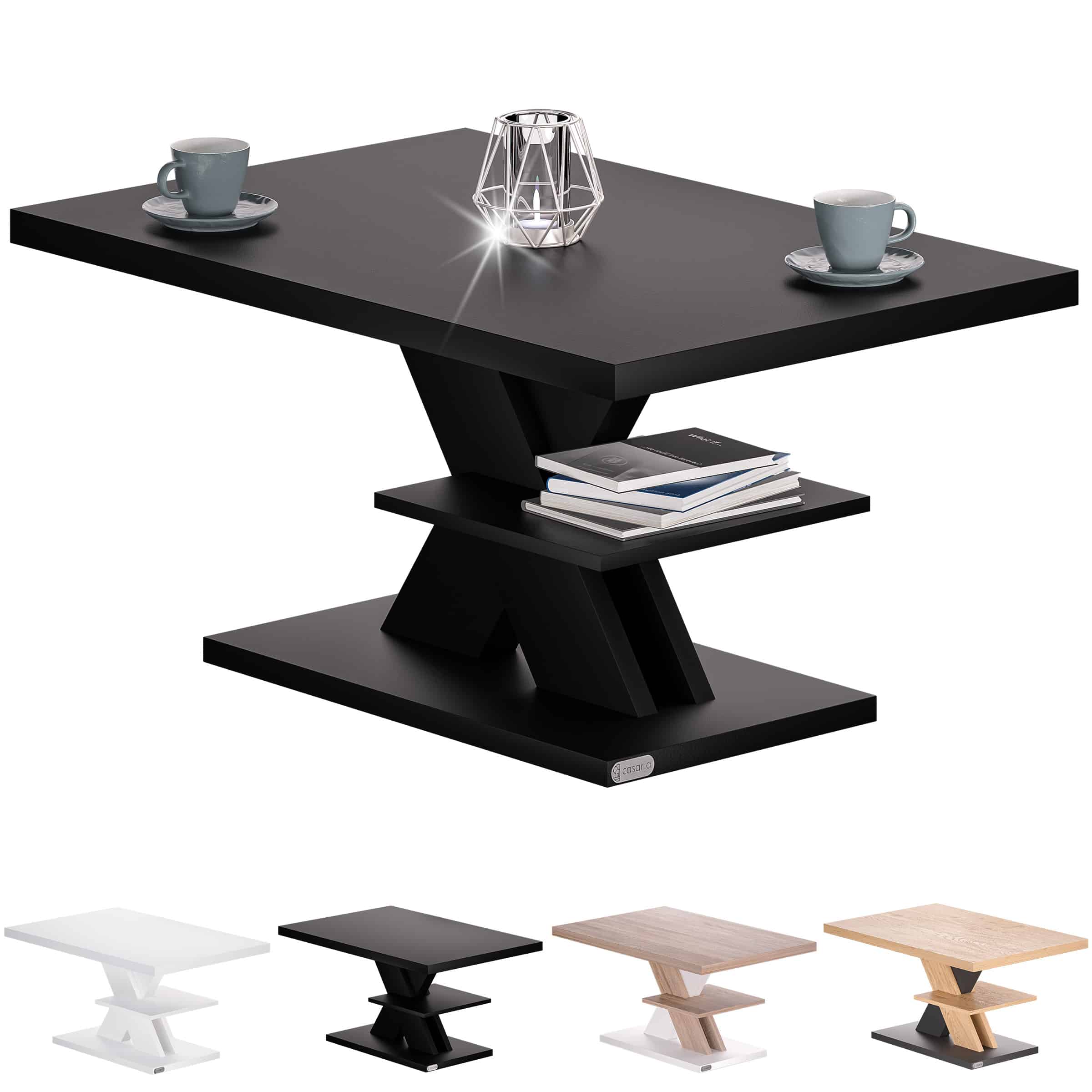 Sofabord Detroit Sort 90x60x45cm