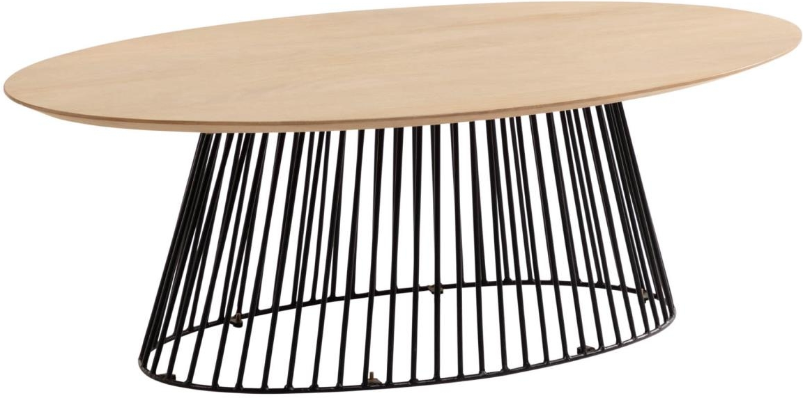 Sofabord Kave Home Leska   Massivt Mangotræ Og Matsort Metal 120x65x40 Cm