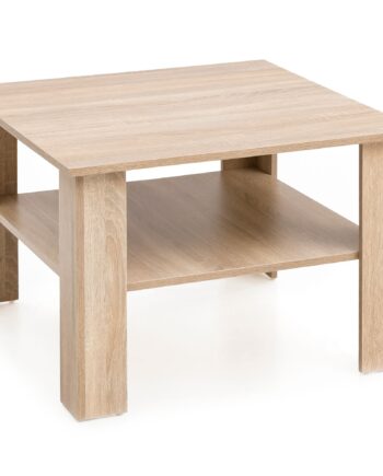 Sofabord Med Hylde  B60xh42xd60 Cm  Naturfarvet