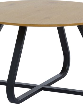Sofabord Nordique Design Cesura Loungebord Natur Sort Egetræ Metal 80x80x45 Cm