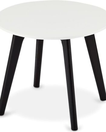 Sofabord Raymond   Hallmark Lane   Hvid Bordplade Med Sorte Ben   40x48x48 Cm