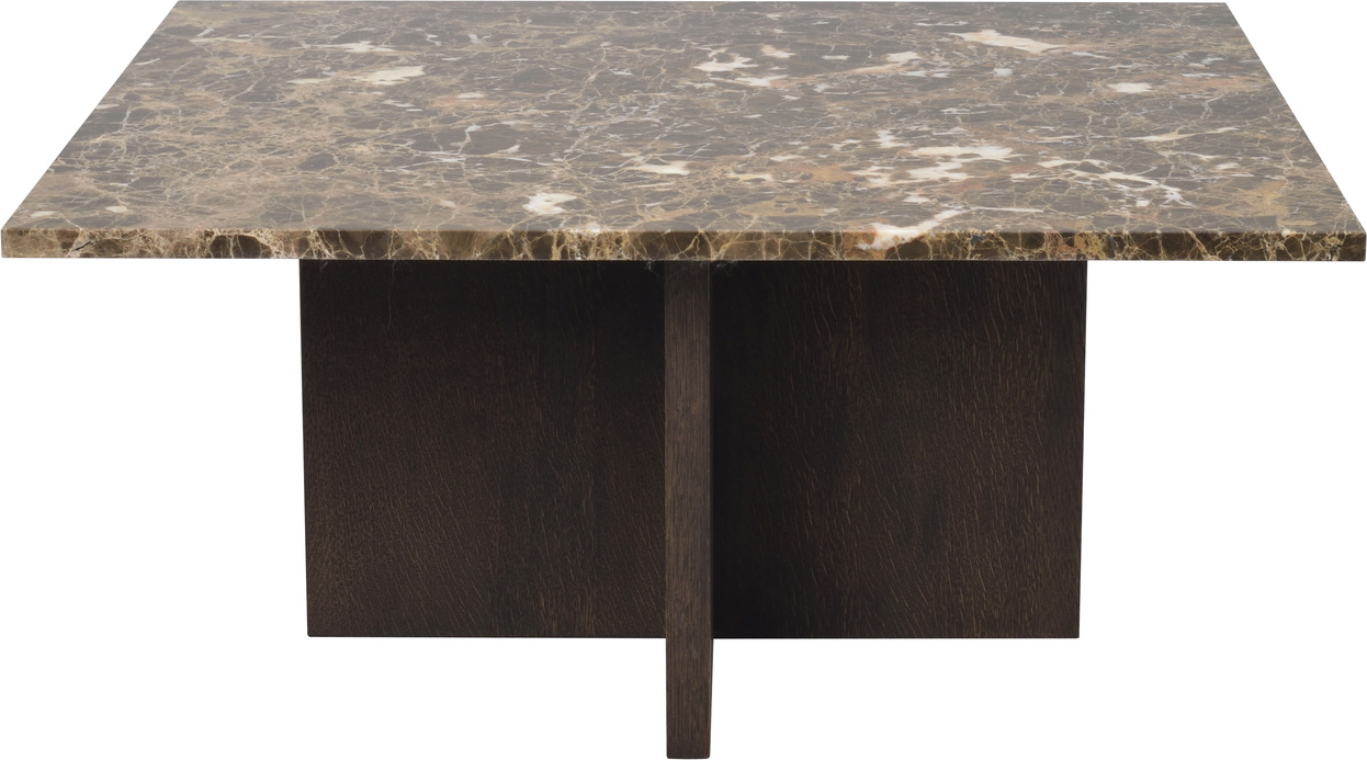 Sofabord Rowico Brooksville Kaffebord 90x90 Cm Brun Emperador Marmor   Lakeret Egetræ
