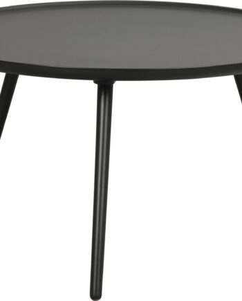 Sofabord Rowico Daisy Rundt Loungebord ø80ã 45 Cm Sort   Lakeret Mdf Og Gummitræ
