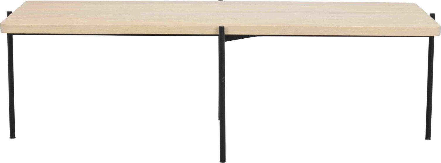 Sofabord Rowico Shelton Stuebord Hvidkalket Massiv Eg Med Sort Metalstel 145x60x45 Cm Fsc-certificeret