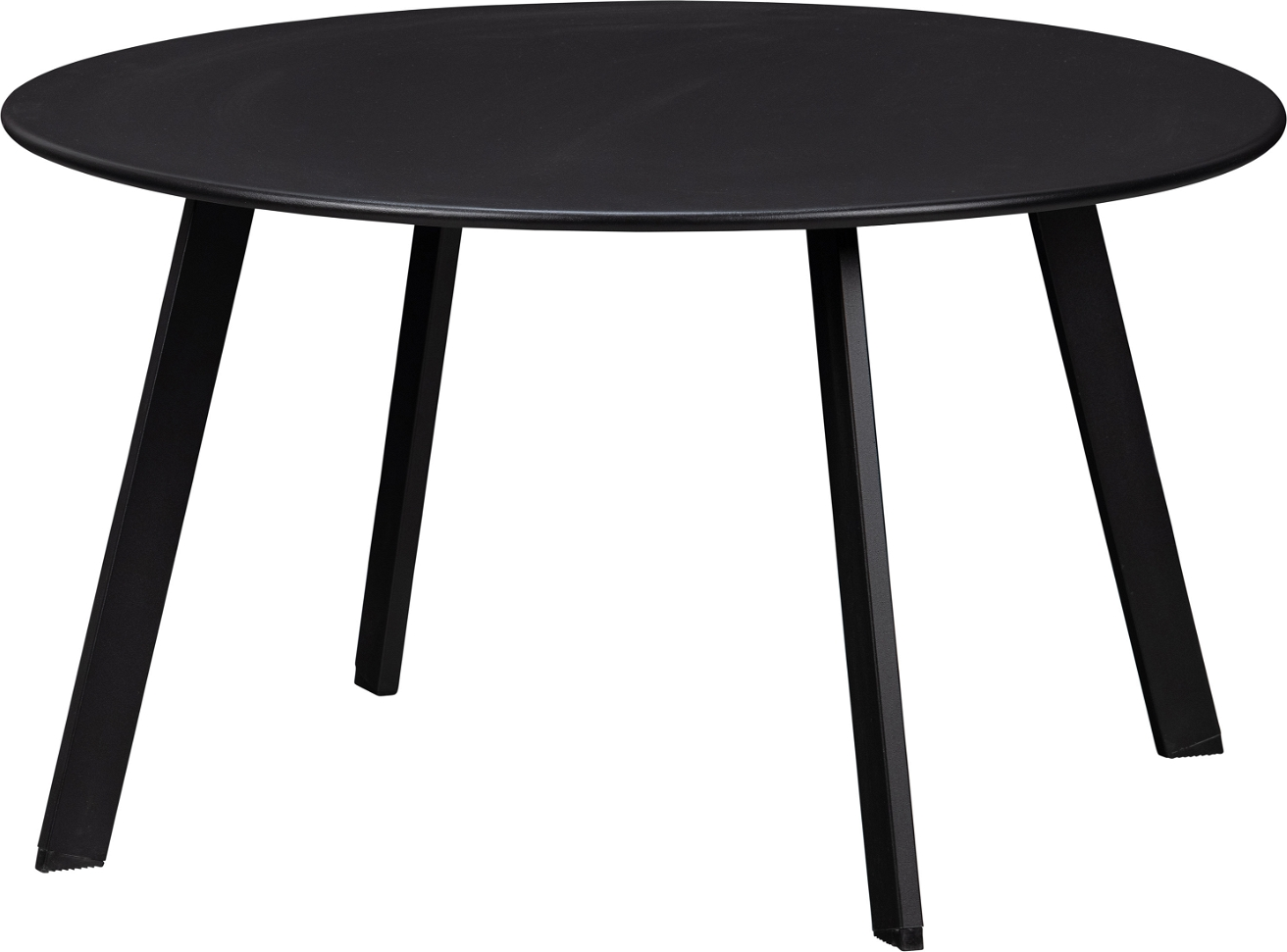 Sofabord Sidebord Woood Fer   Sort Pulverlakeret Jern ø70 H40 Cm Vandtæt Til Stue   Udendørs