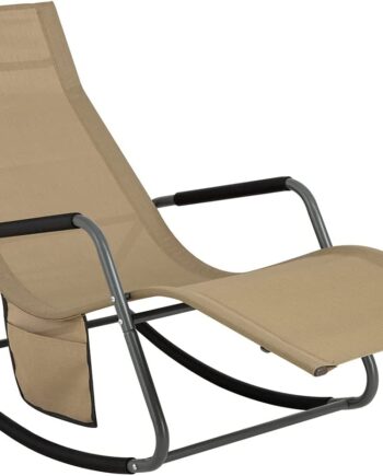 Solseng Med Opbevaringspose   Gyngestol Til Haven  Beige Brunlig
