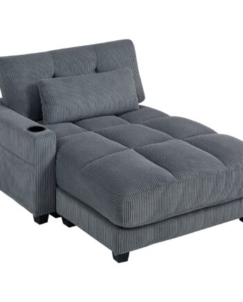 Sovesofa Med Hynder  Skum  Kan Laves Om Til En Seng  Kopholder  Grå