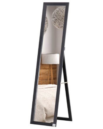 Spejl   Fuld Længde  Fritstående  Vægmonteret  Mdf-ramme  37   37   154 Cm  Sort