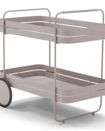 Spinder Design Gin   Trolley Serveringsvogn       Hylde Og Hjul Silky Taupe Stål  42x74